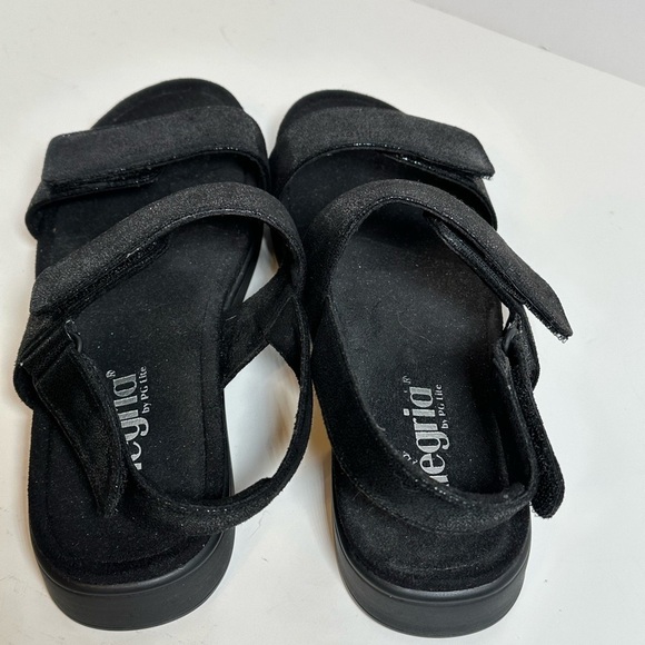 Alegria Black Comfy Walking Sandals with Easy Velcro Closures Sz 39 (US 8.5M) - Picture 4 of 9